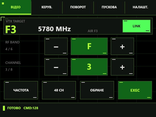 Сенсорне керування VTX каналами