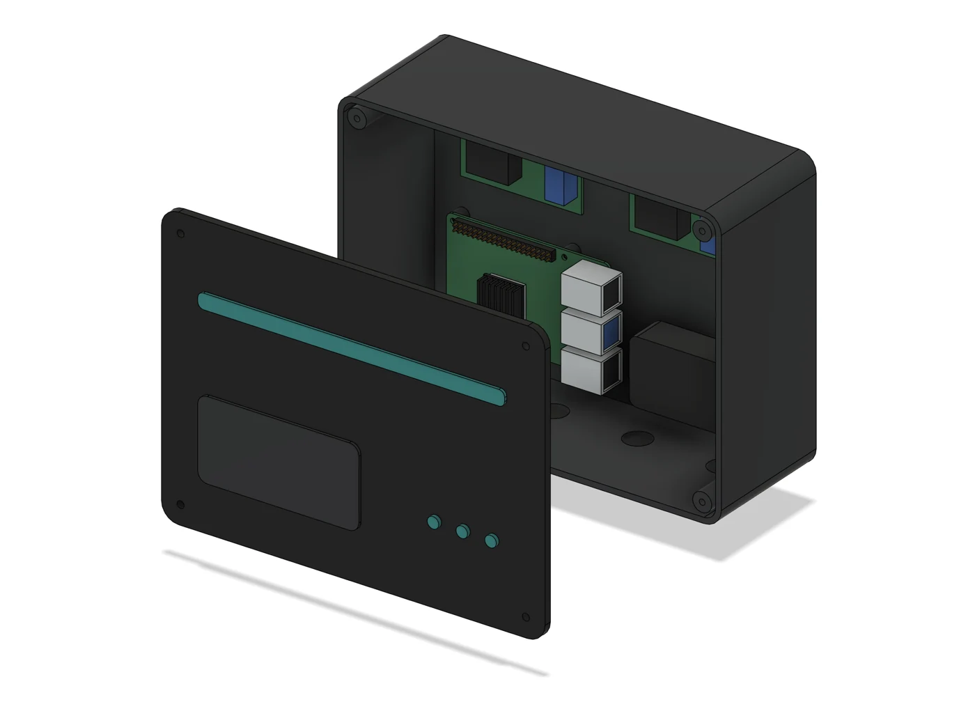 Корпус Raspberry Pi 4B зі знятою кришкою, AV USB-захопленням та інтерфейсними модулями