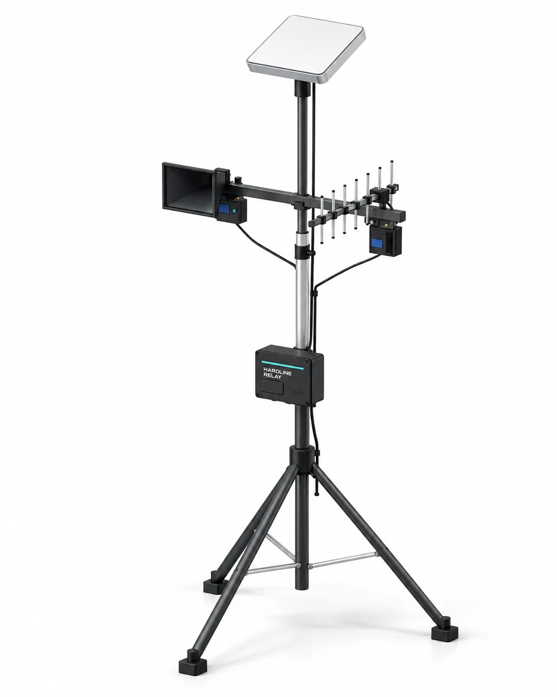 Щогла HARDLINE RELAY: Starlink Mini, рупор SKYZONE, Yagi ELRS і корпус Raspberry Pi